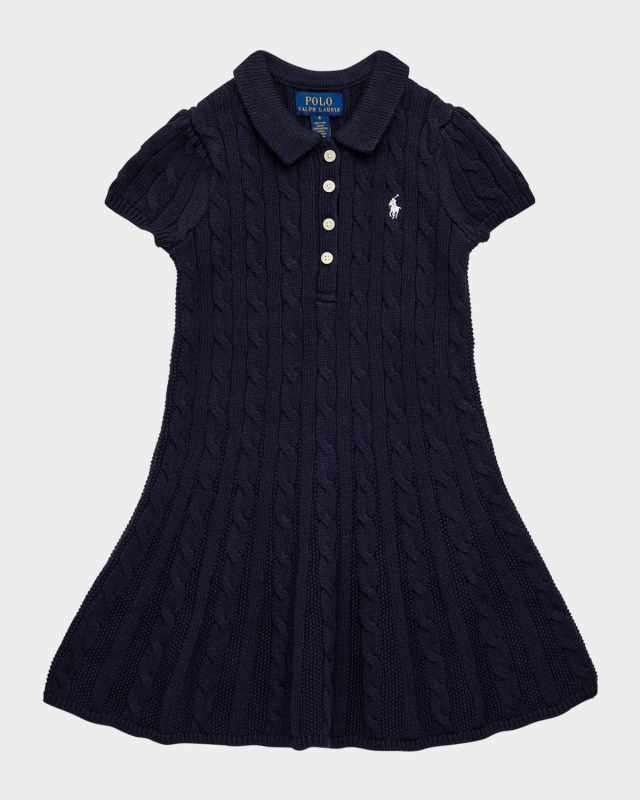 Girl's Cable Knit Sweater Dress, Size 2-6X